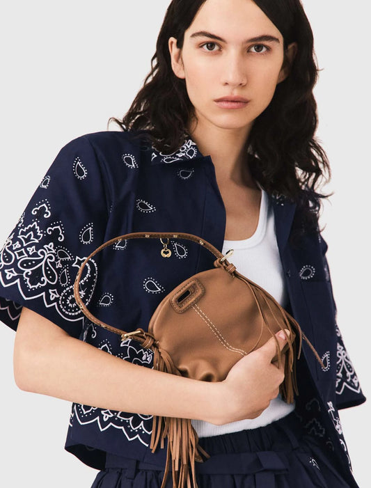 Miss M micro stitched leather bag Moka