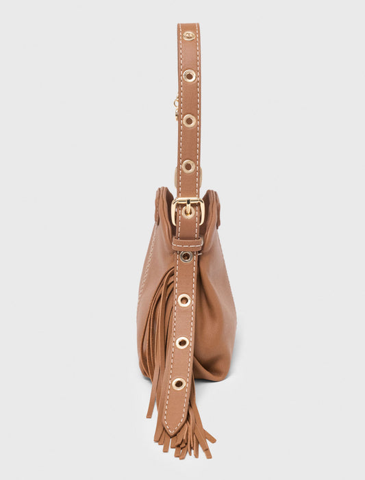Miss M micro stitched leather bag Moka