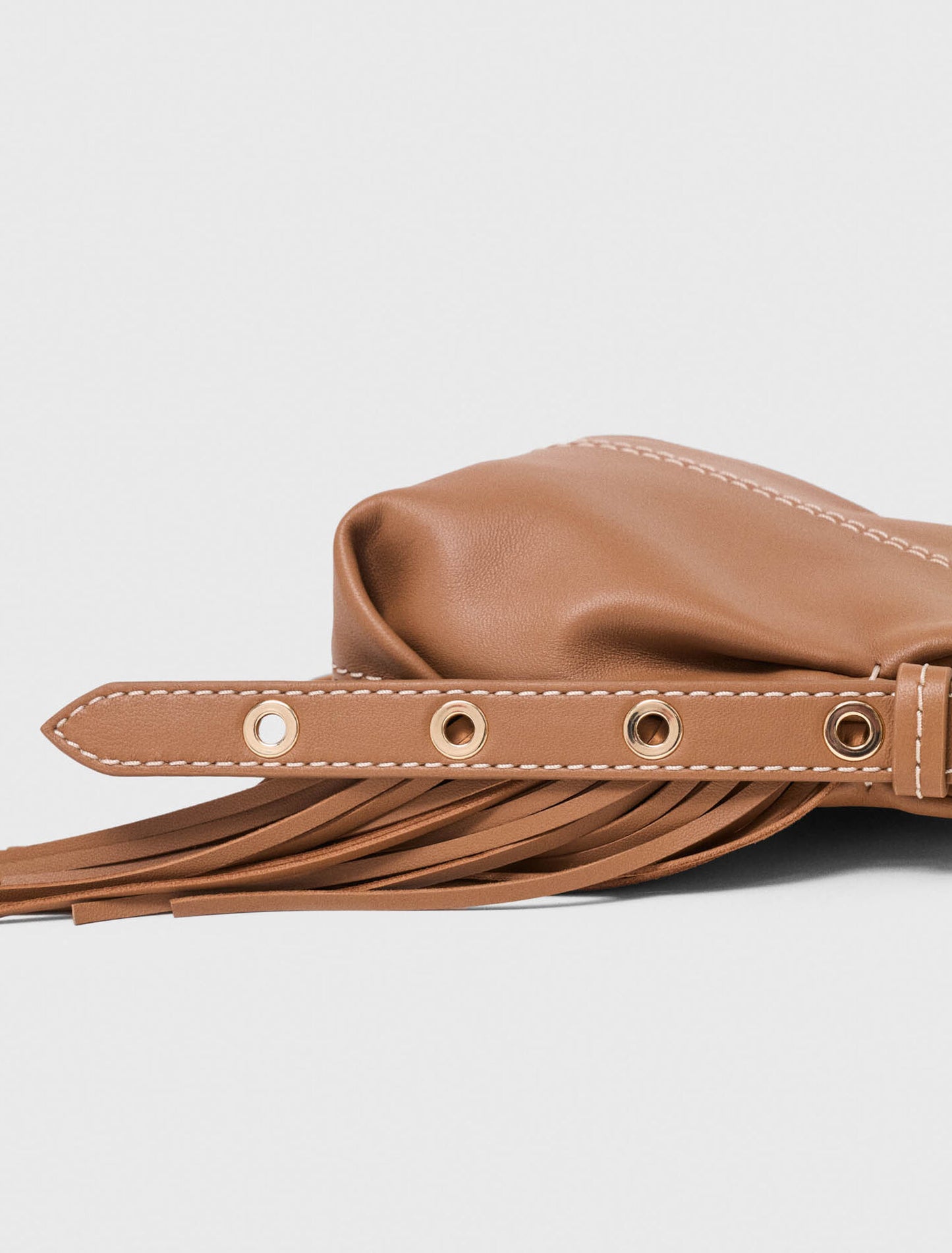 Miss M micro stitched leather bag Moka
