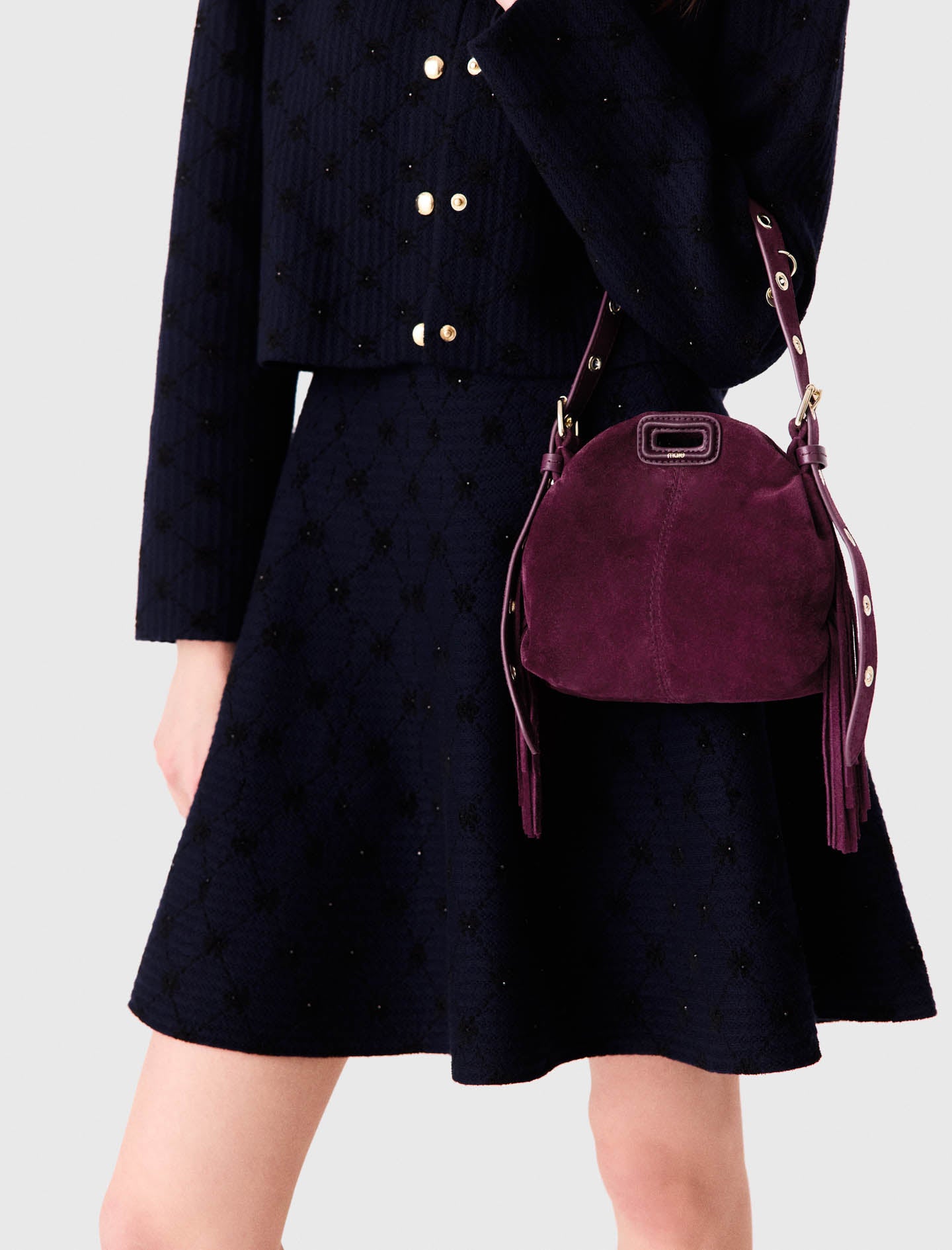 Miss M micro suede bag Eggplant