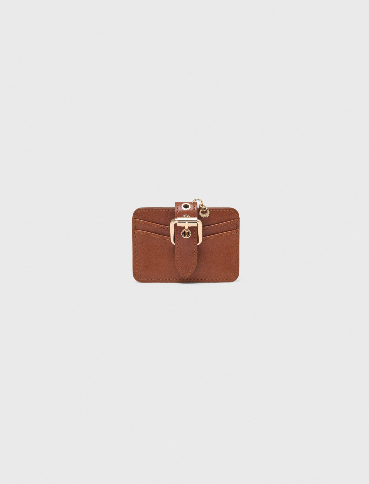 Miss M plain leather cardholder Tobacco
