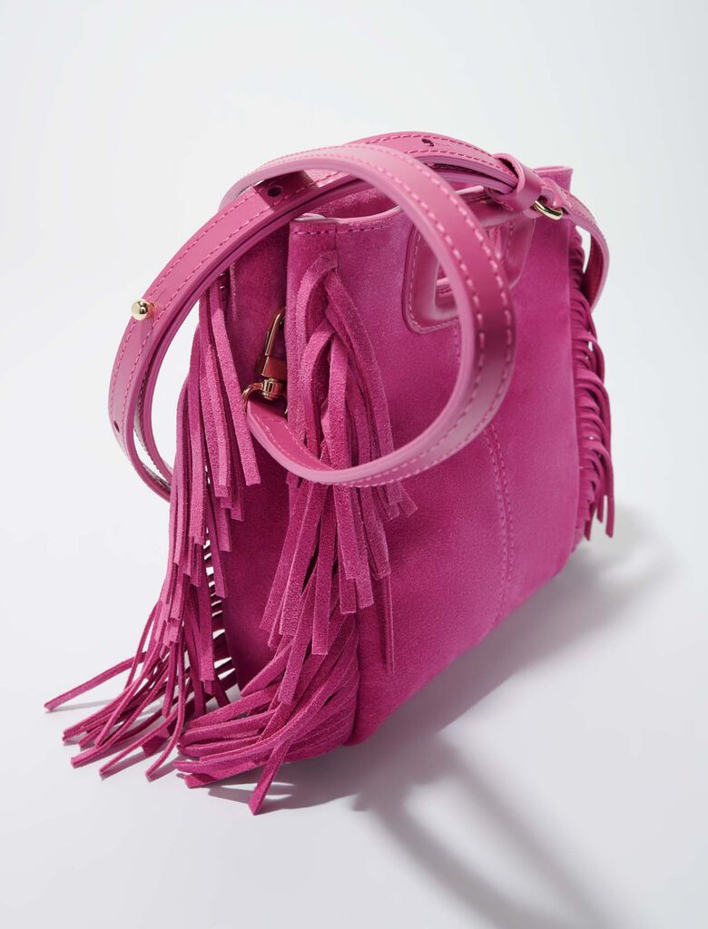 Dark pink-M mini suede bag