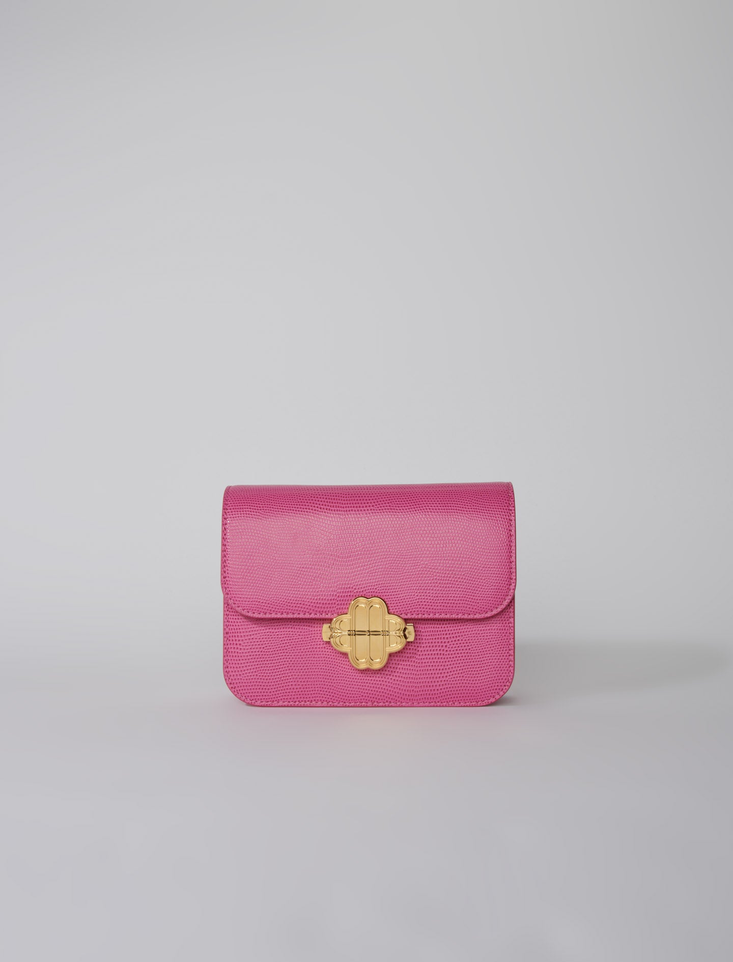 Fuchsia  featured Lizard-effect embossed leather bag