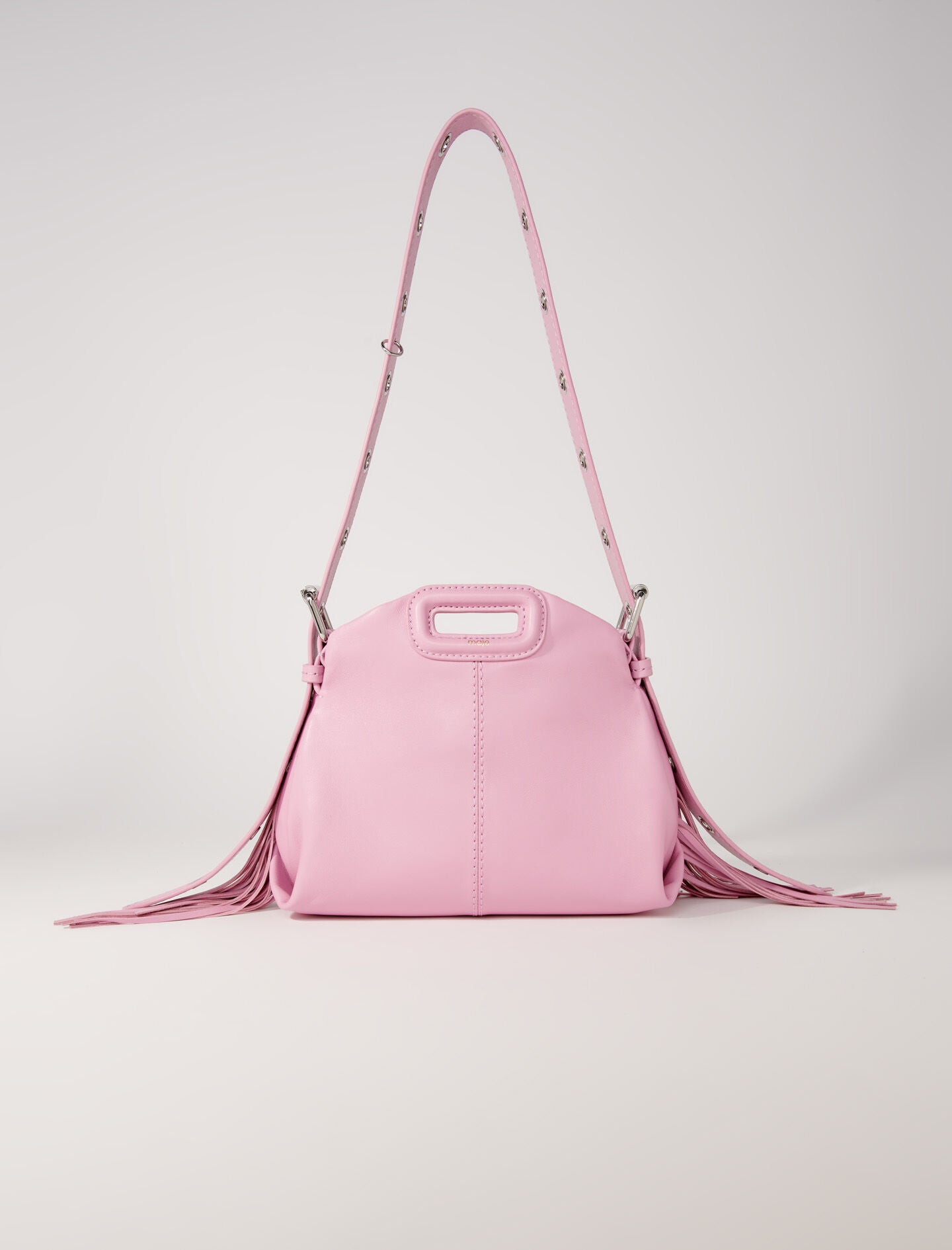 Pink-featured-smooth leather mini miss m bag