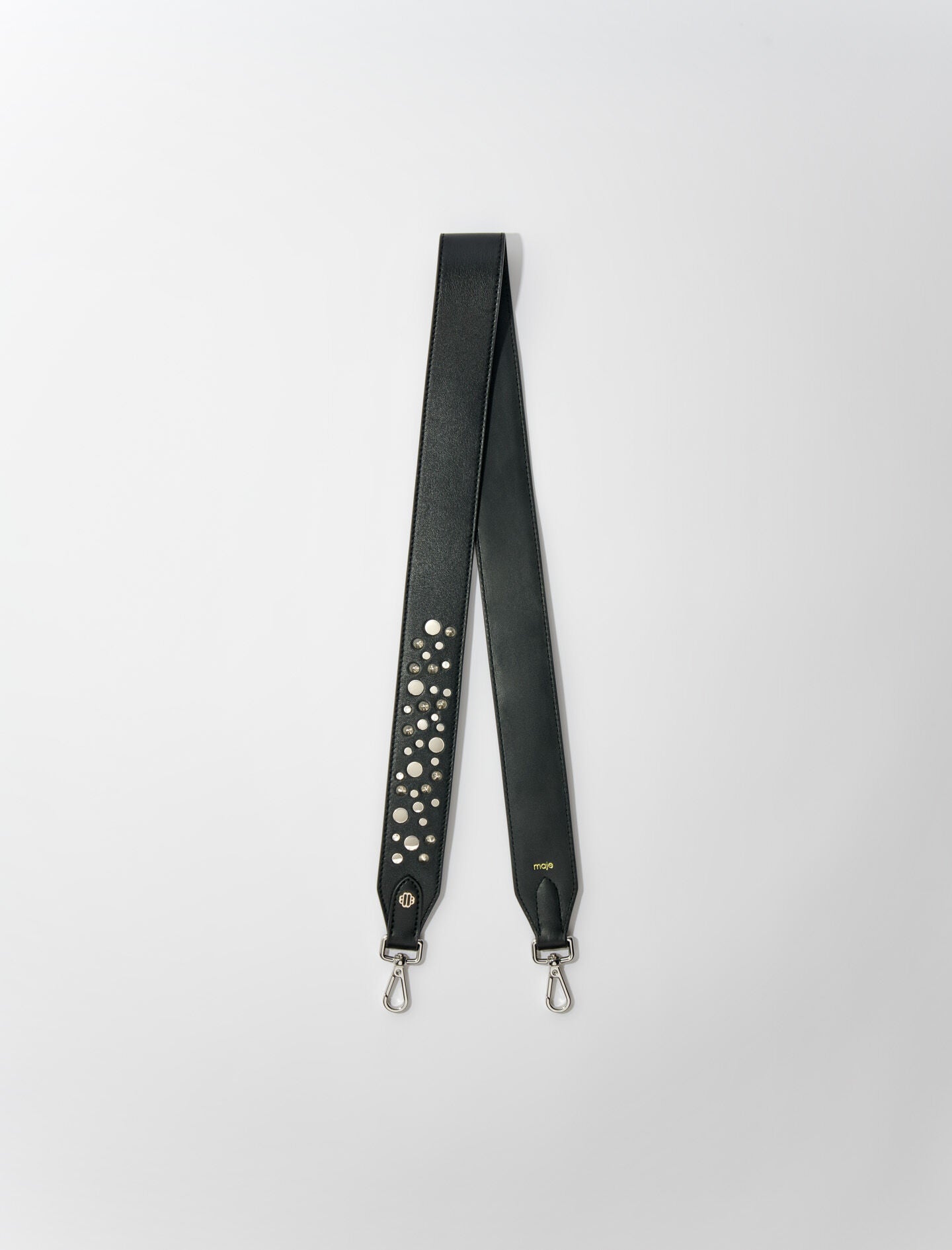 Black-featured-leather shoulder strap