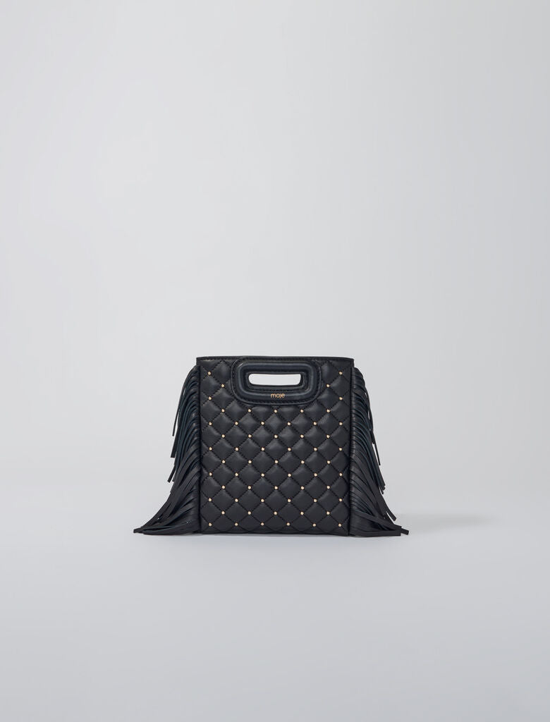 Black-featured-Black - Studded M quilted leather mini bag
