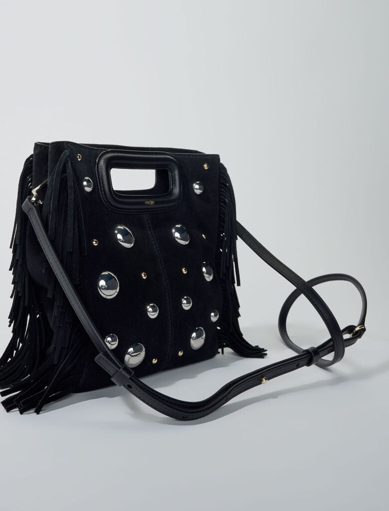 Black-M Suede Bag With Studs