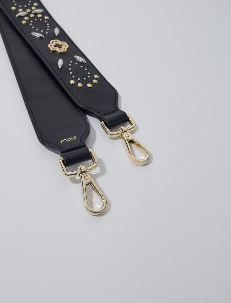 Black  -Studded leather strap
