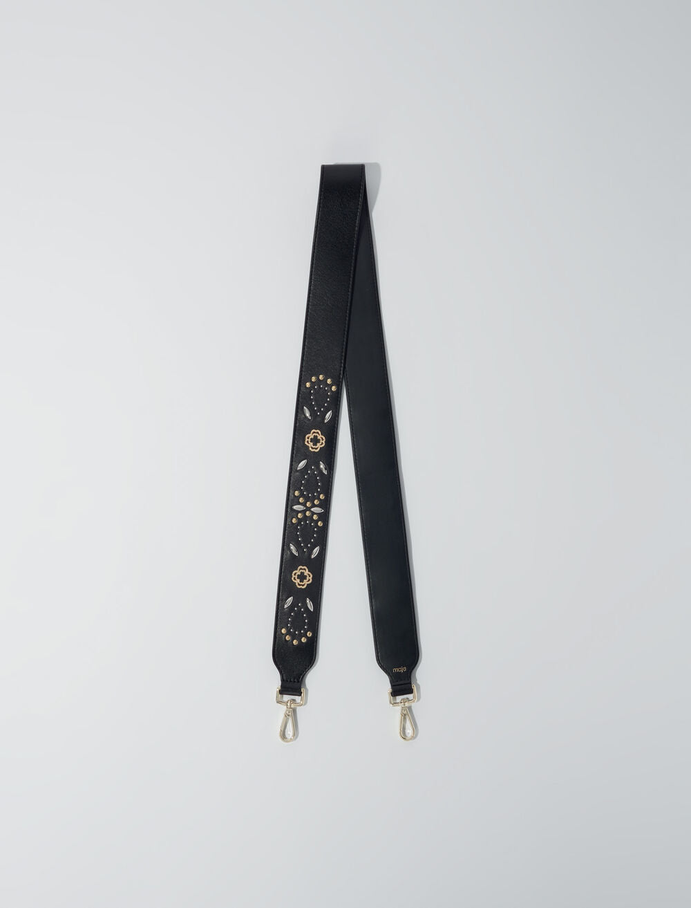 Black featured-Studded leather strap