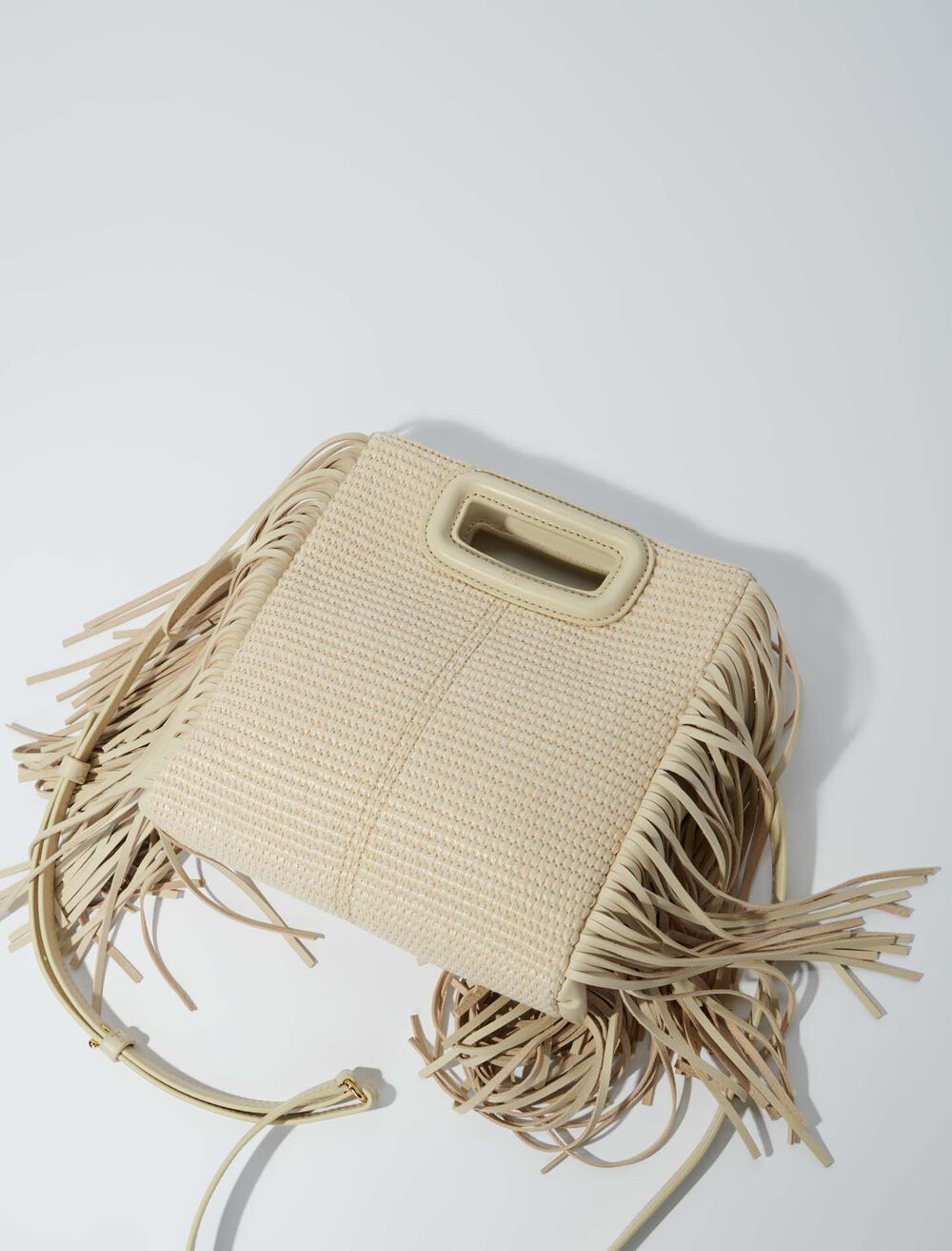 Beige-featured-Textile and raffia M bag