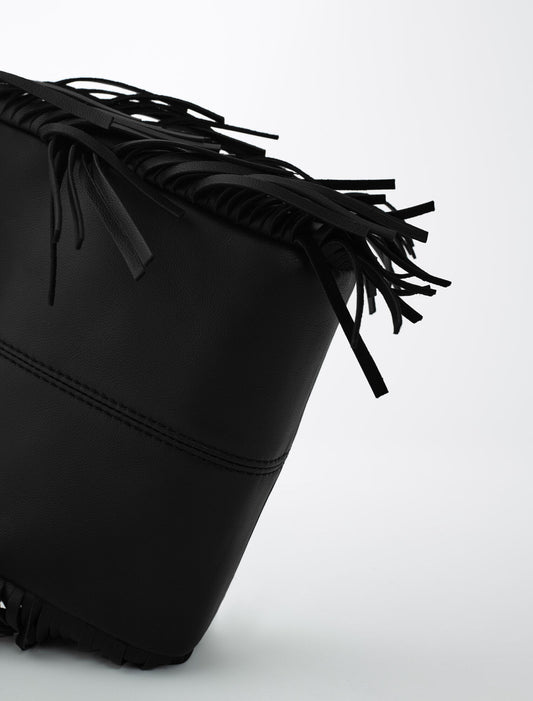 Mini M bag in smooth leather Black