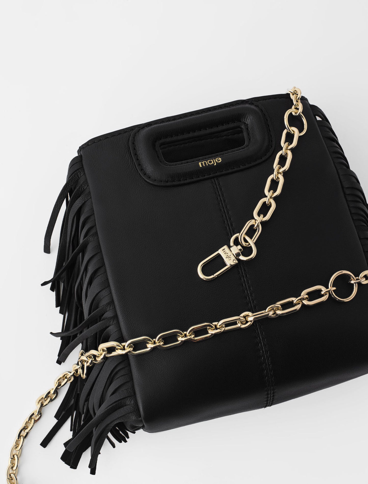 Mini M bag in smooth leather Black