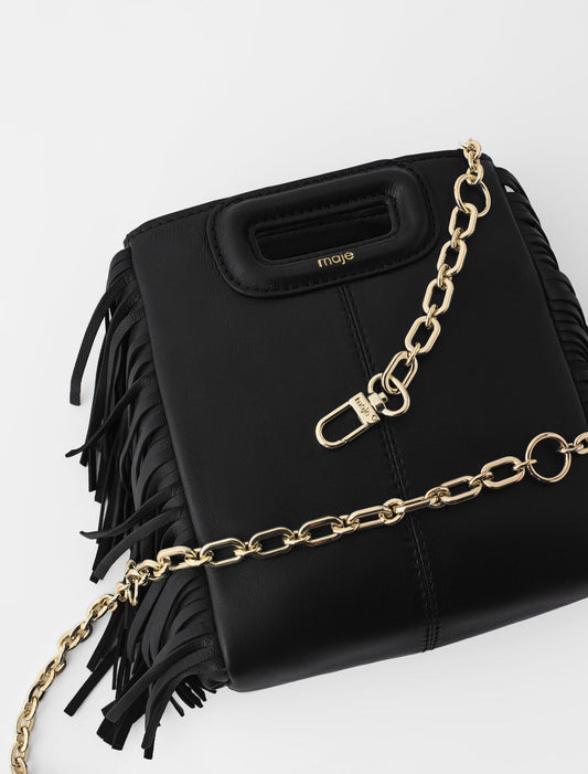 Mini M bag in smooth leather Black