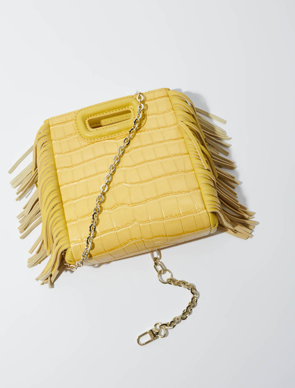 Yellow-featured-M Mini Crocodile Embossed Bag