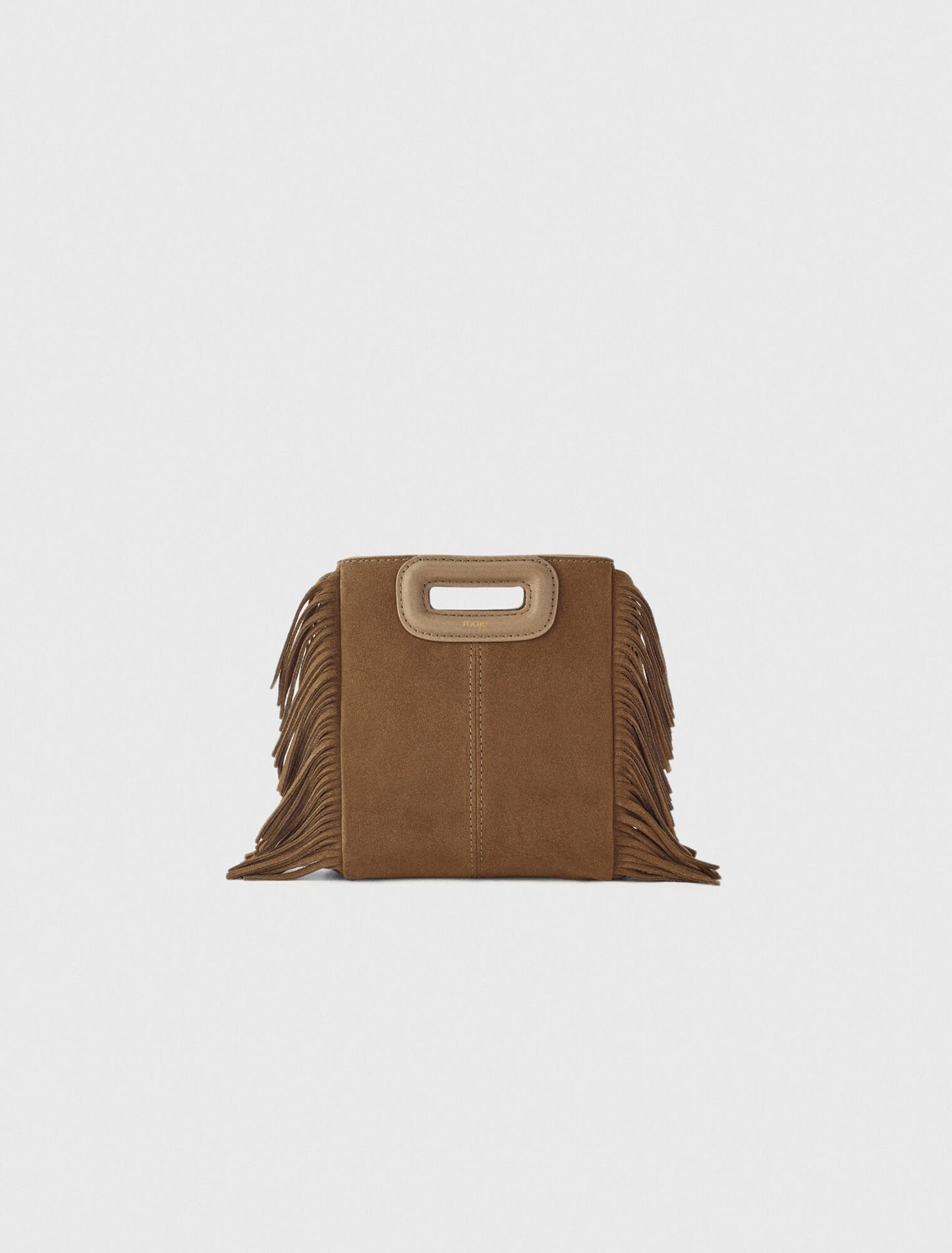 M mini bag in suede leather Camel