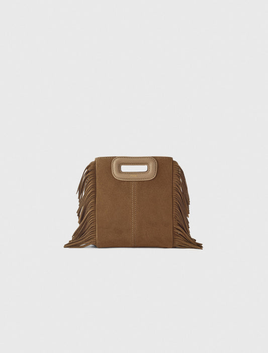 M mini bag in suede leather Camel