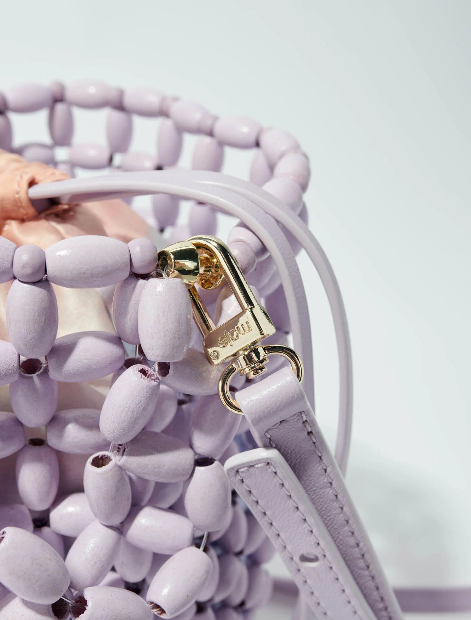 Parma Violet-Bucket bag embellished with beads