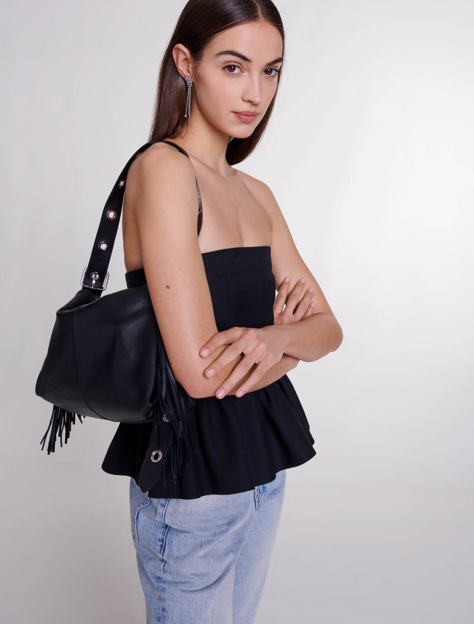 Black  -Smooth leather Miss M bag