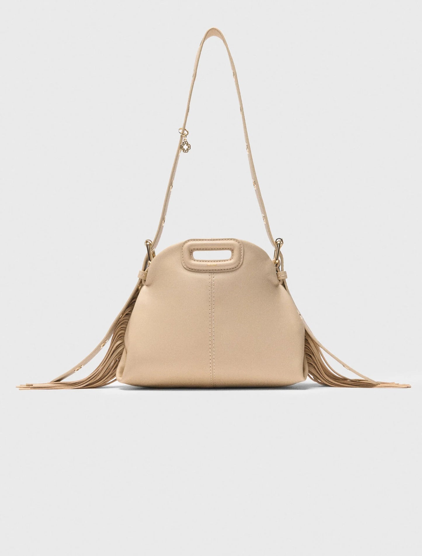 Plain leather mini Miss M bag Beige