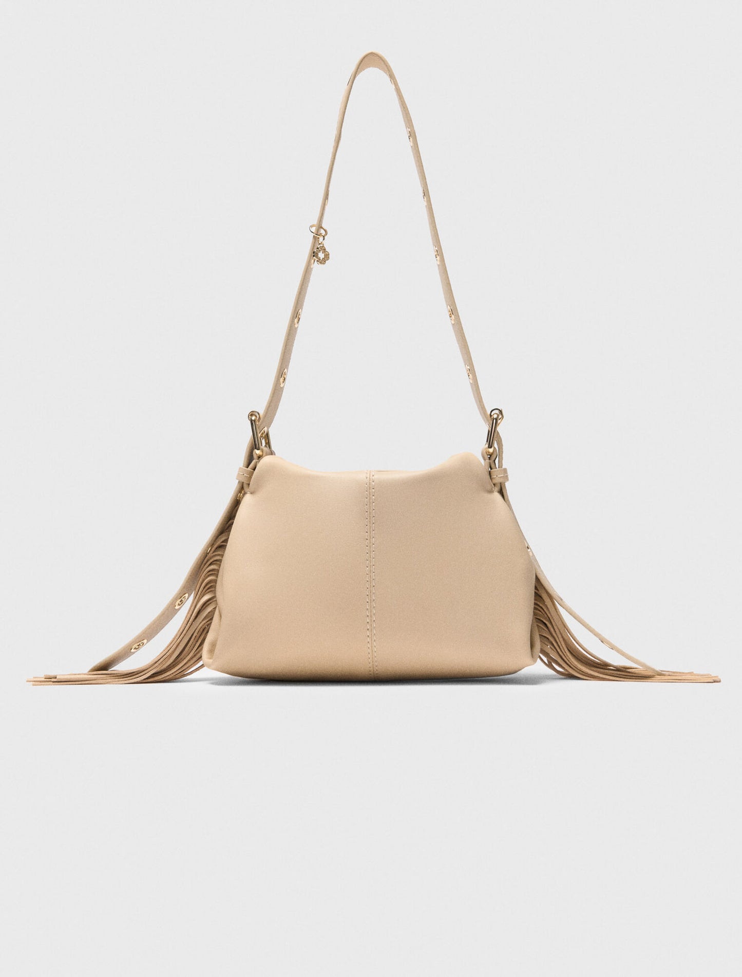 Plain leather mini Miss M bag Beige
