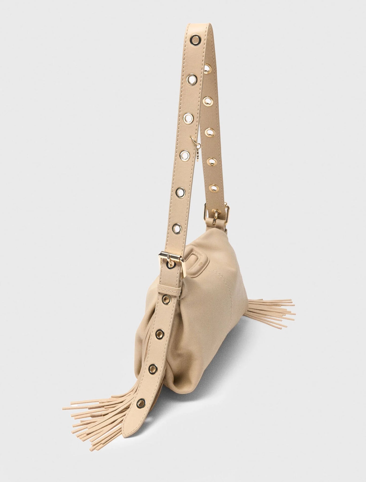 Plain leather mini Miss M bag Beige