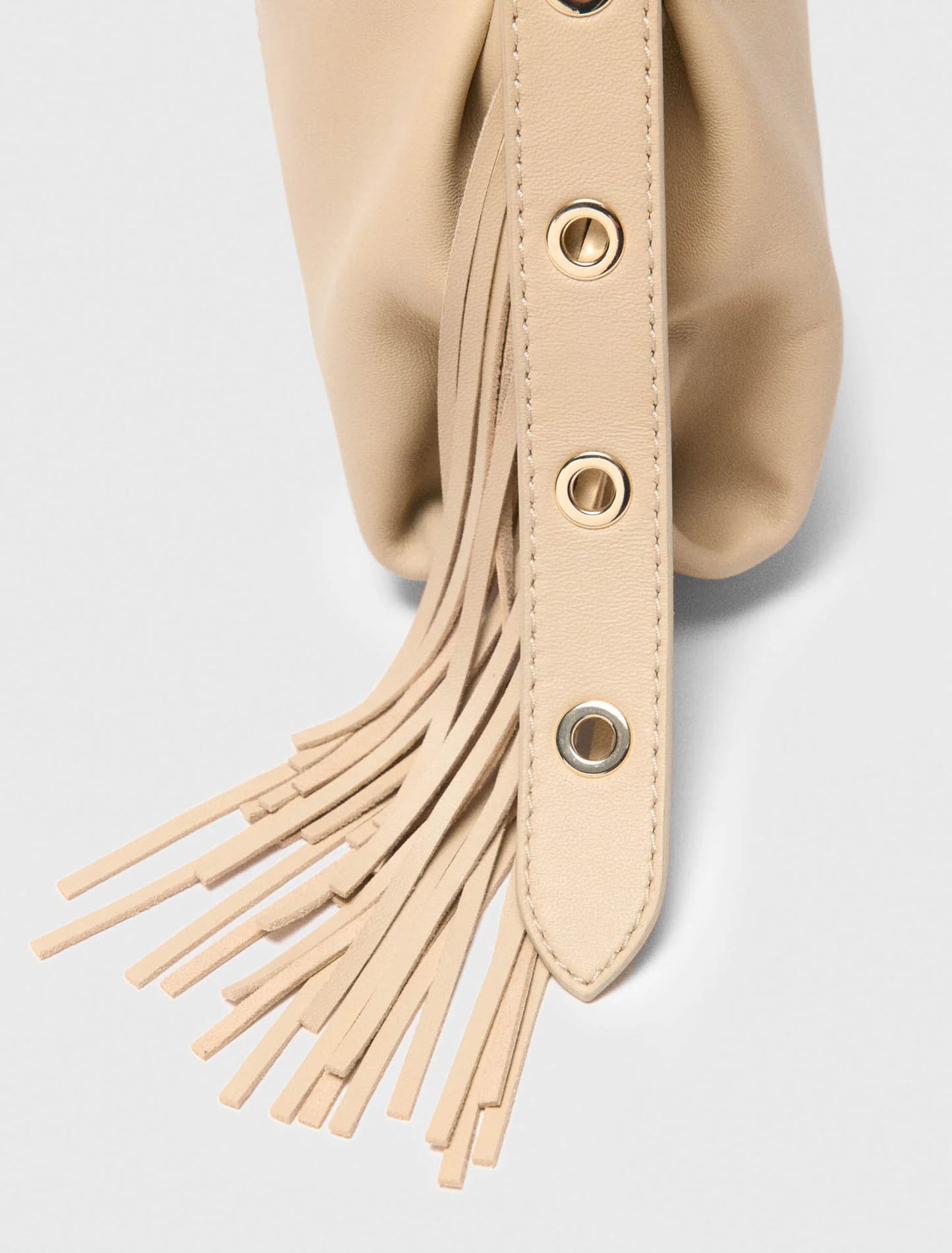 Plain leather mini Miss M bag Beige