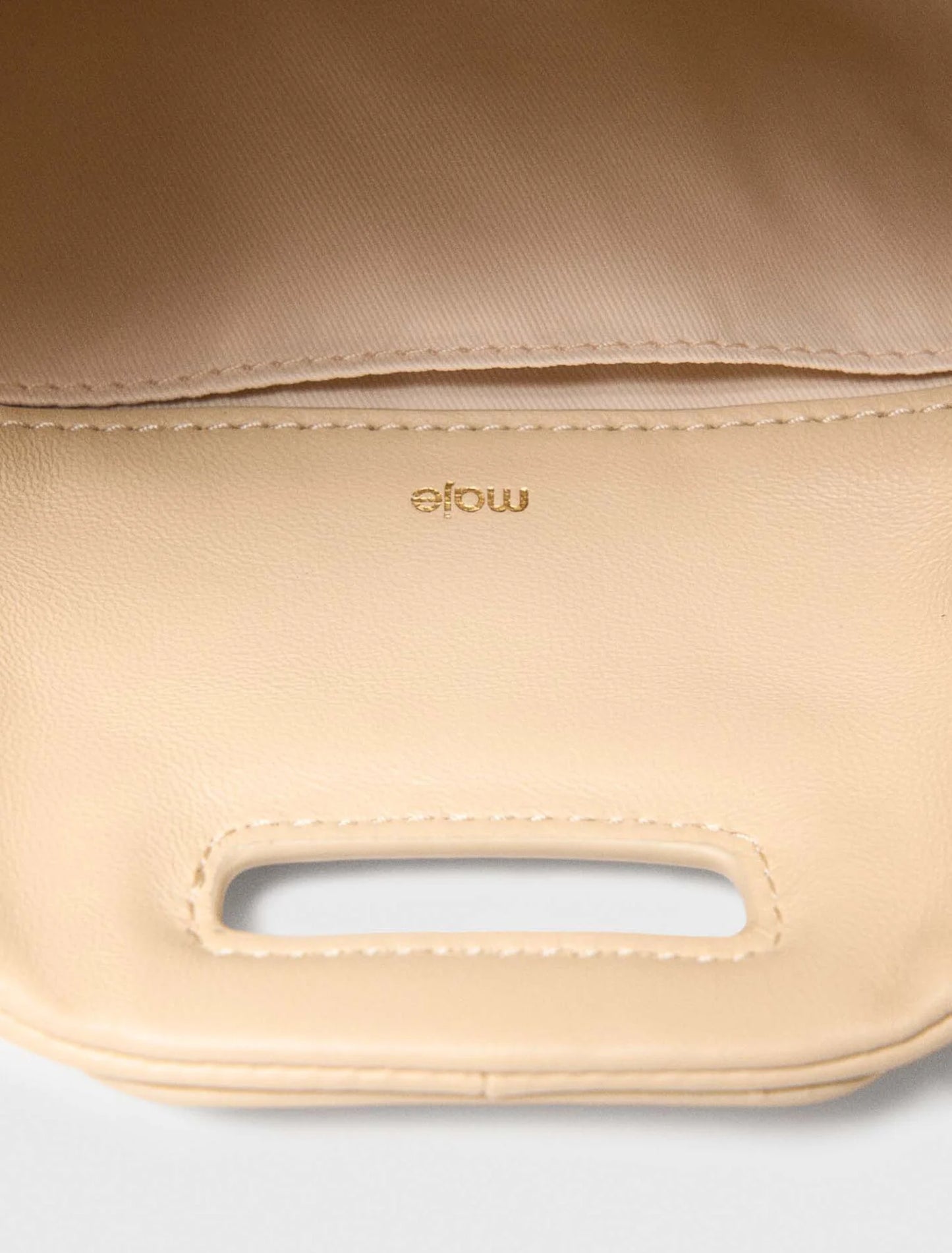 Plain leather mini Miss M bag Beige