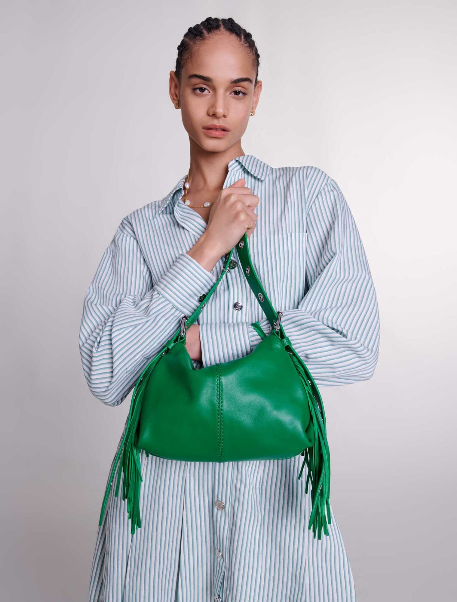 Green  -Smooth leather mini Miss M bag