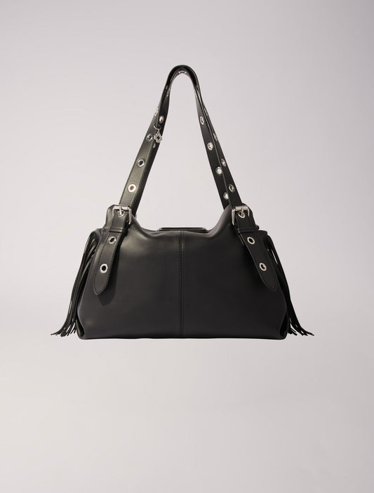 Black   Plain leather Miss M XL bag