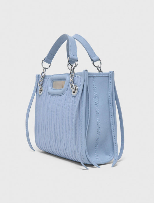 Mini Quilted Leather Tote Bag BLUE SKY