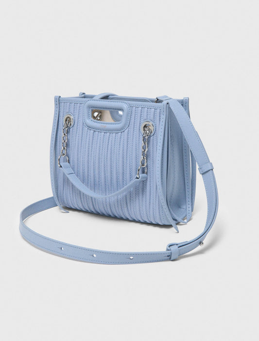 Mini Quilted Leather Tote Bag BLUE SKY