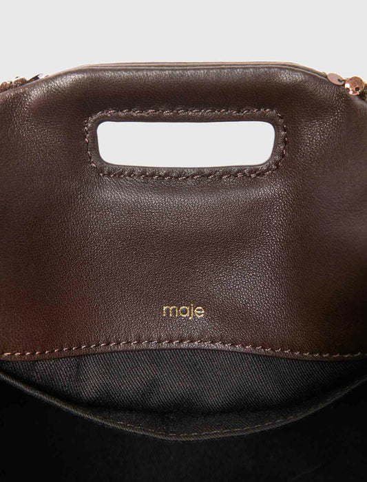 Sequinned Miss M mini bag Brown