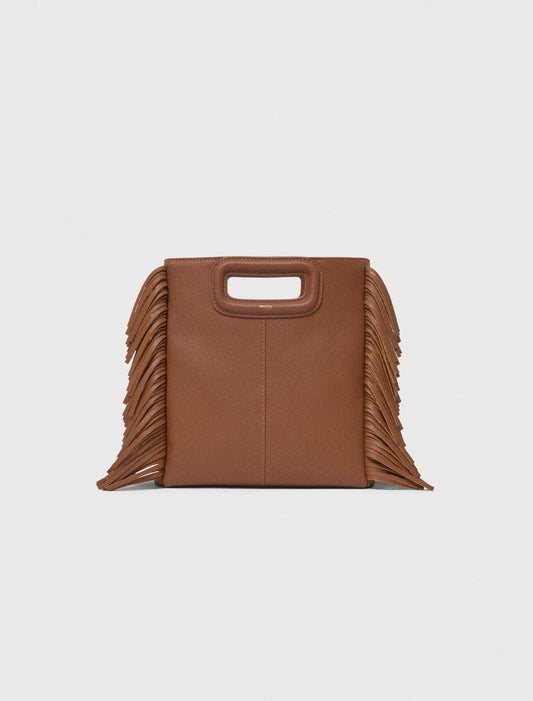 Grained Leather M Bag Cognac Brown