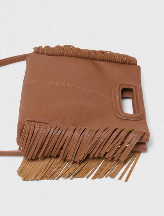 Grained Leather M Bag Cognac Brown