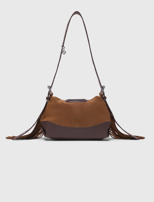 Leather And Suede Miss M Mini Bag Camel/Brown