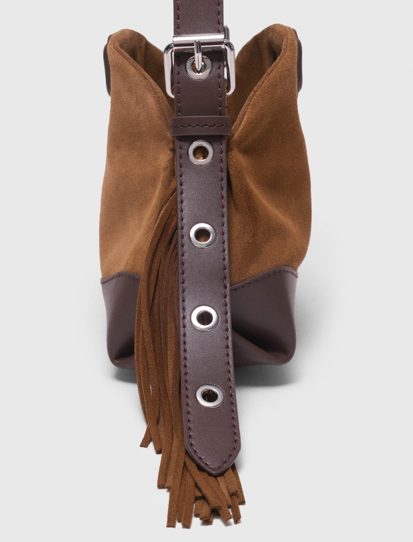 Leather And Suede Miss M Mini Bag Camel/Brown