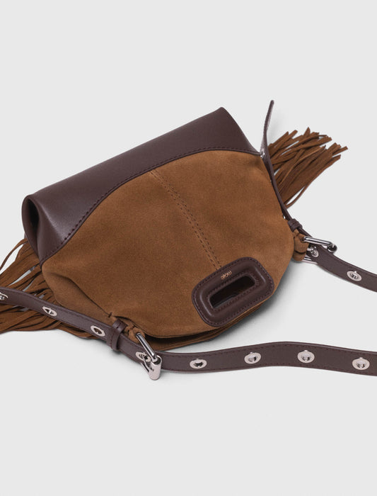 Leather And Suede Miss M Mini Bag Camel/Brown