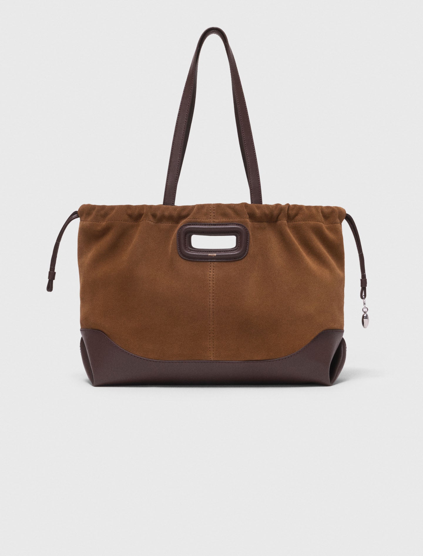 Leather And Suede M Tote Bag Camel/Brown