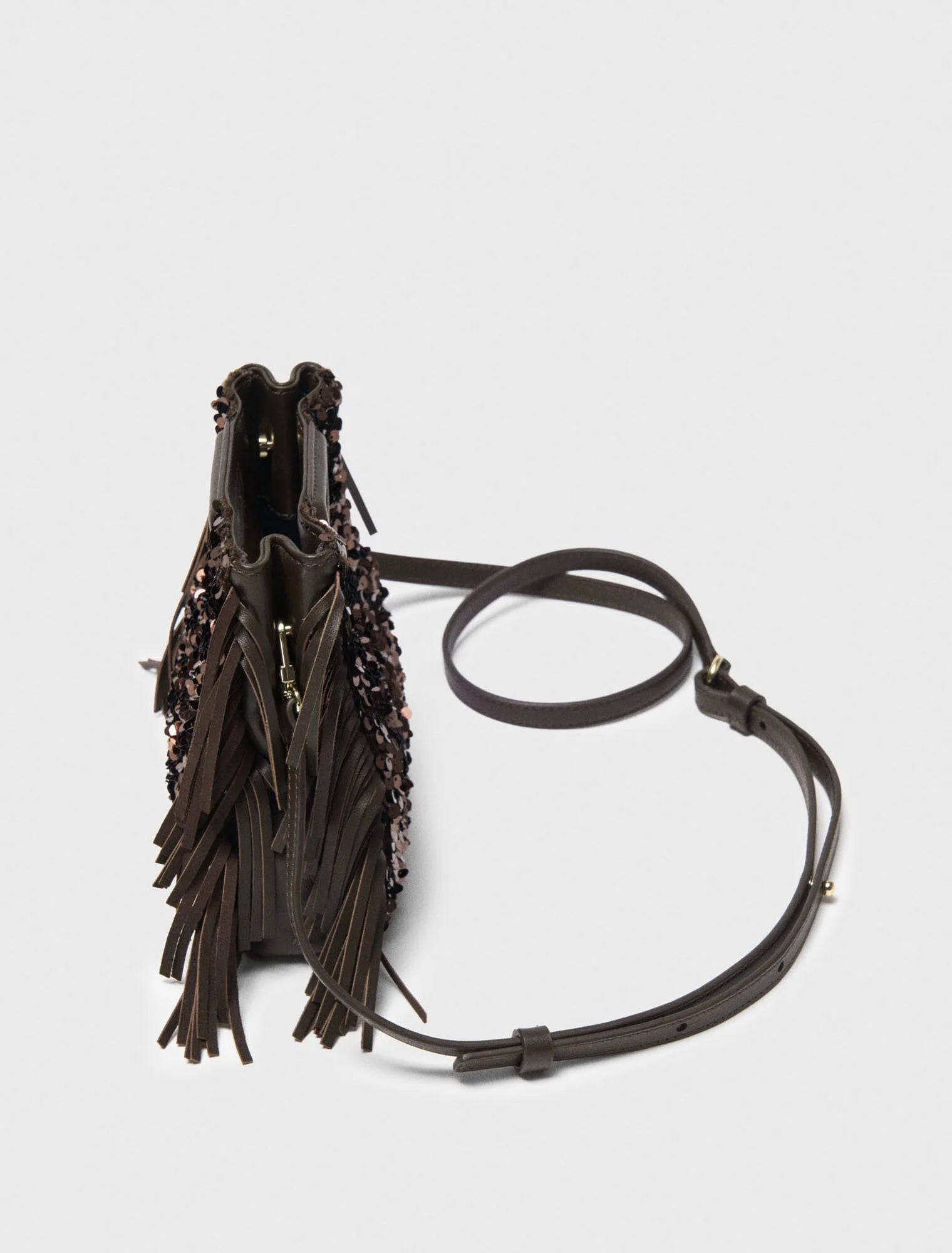 Rhinestone Miss M mini bag Brown