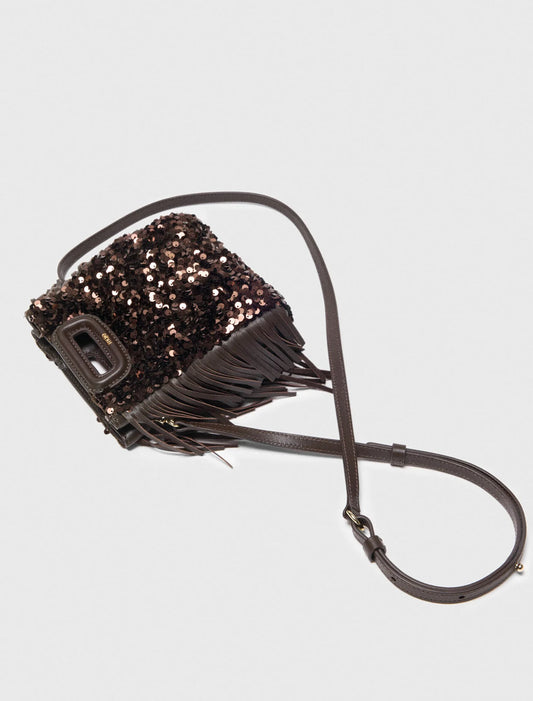 Rhinestone Miss M mini bag Brown