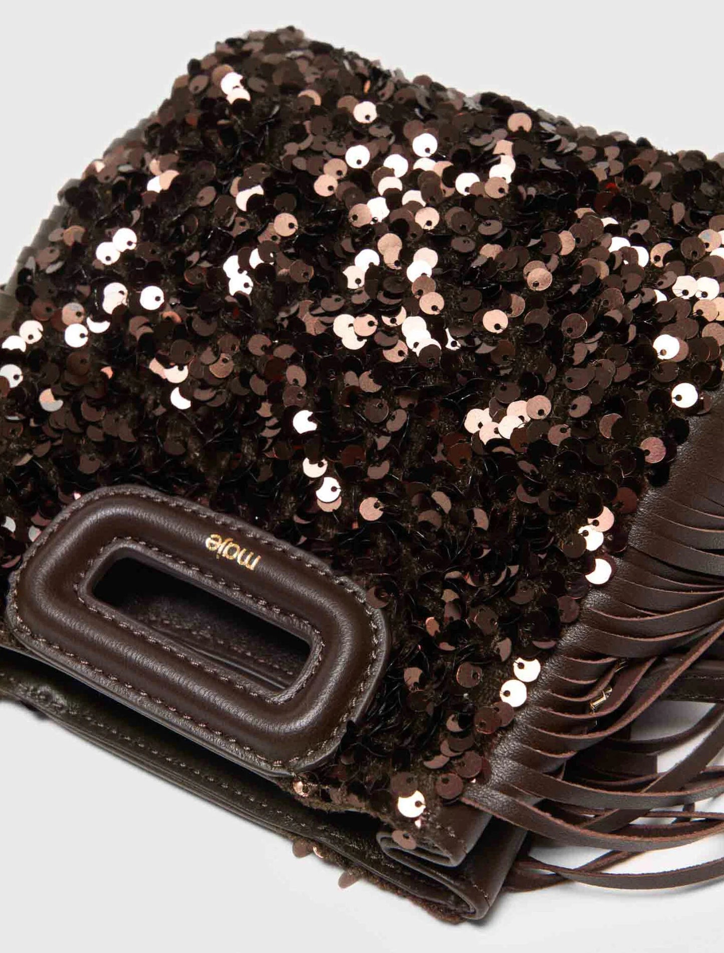 Rhinestone Miss M mini bag Brown