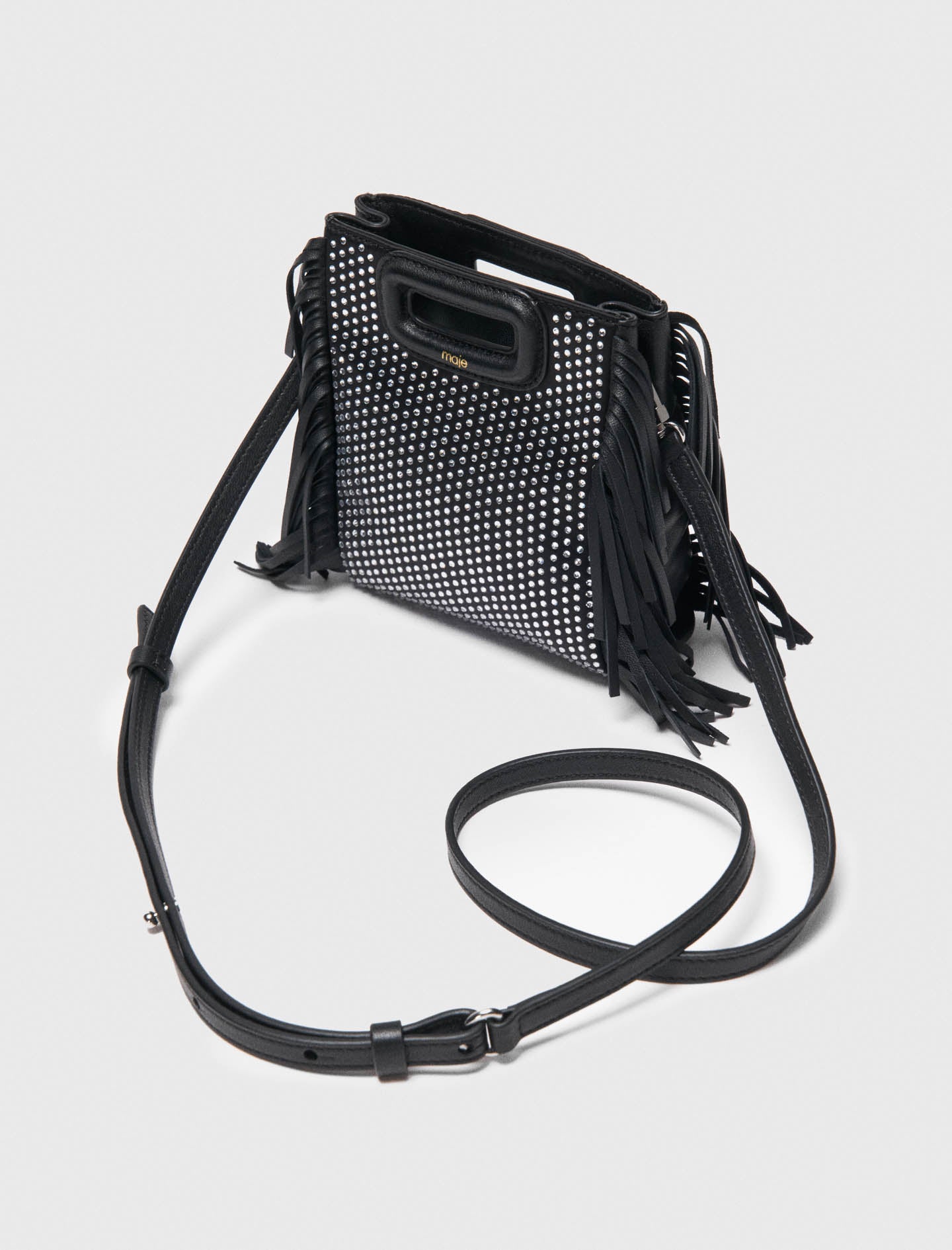 Rhinestone M mini bag Black