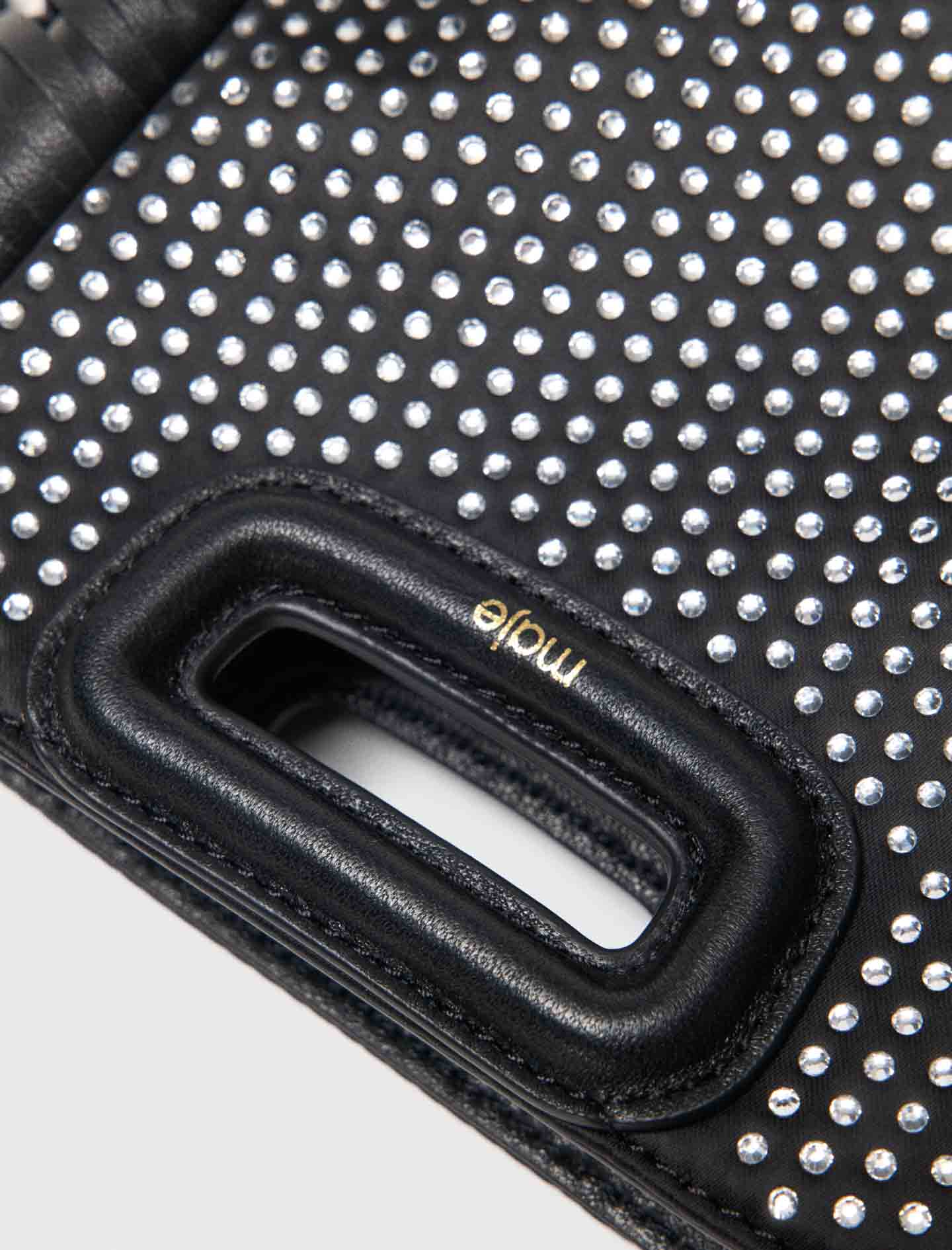Rhinestone M mini bag Black