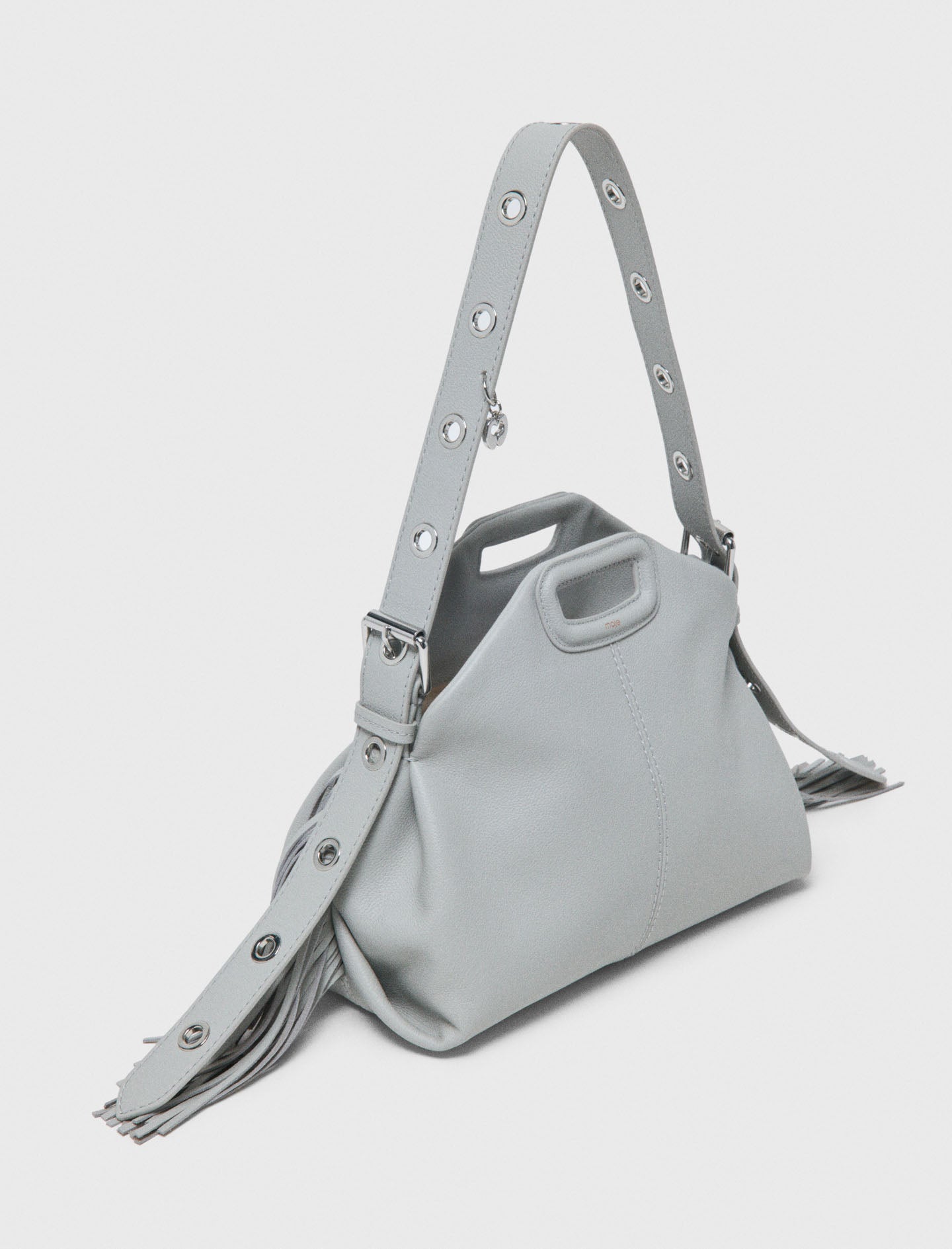 Grained Leather Miss M Bag LIGHT GREY