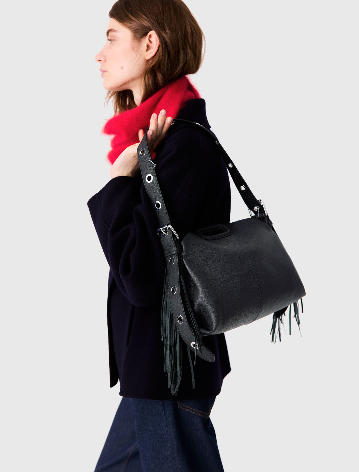 Grained leather Miss M bag Black
