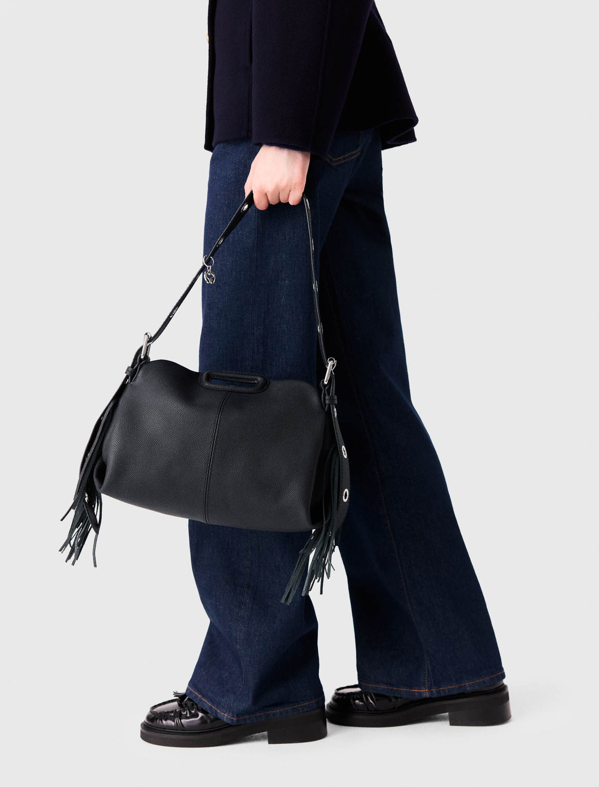 Grained leather Miss M bag Black