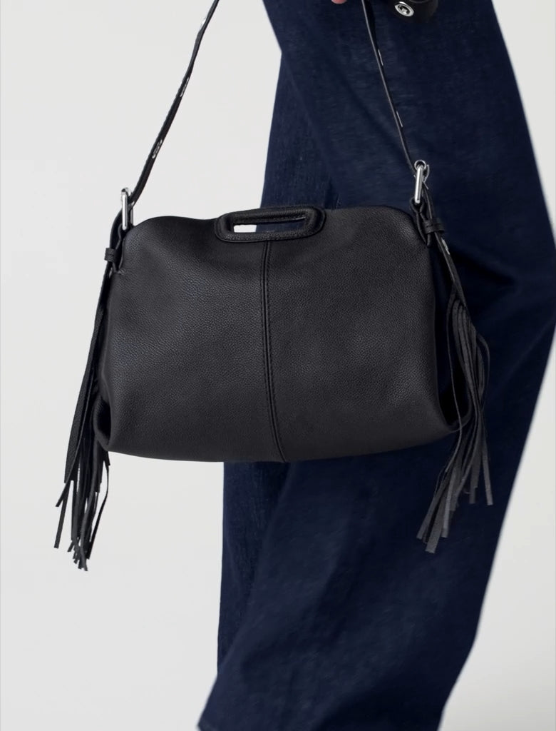 Grained leather Miss M bag Black