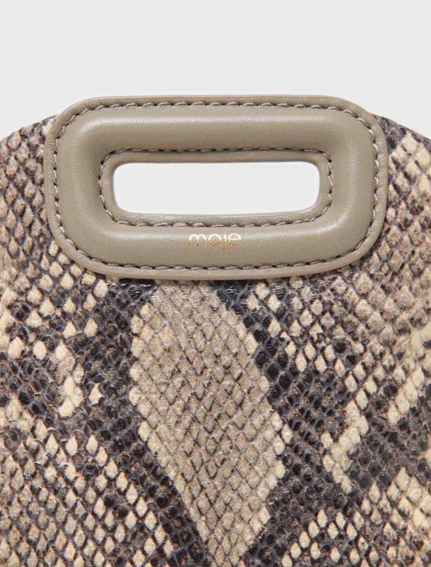 Python-Embossed Miss M Mini Bag Natural Snake Print