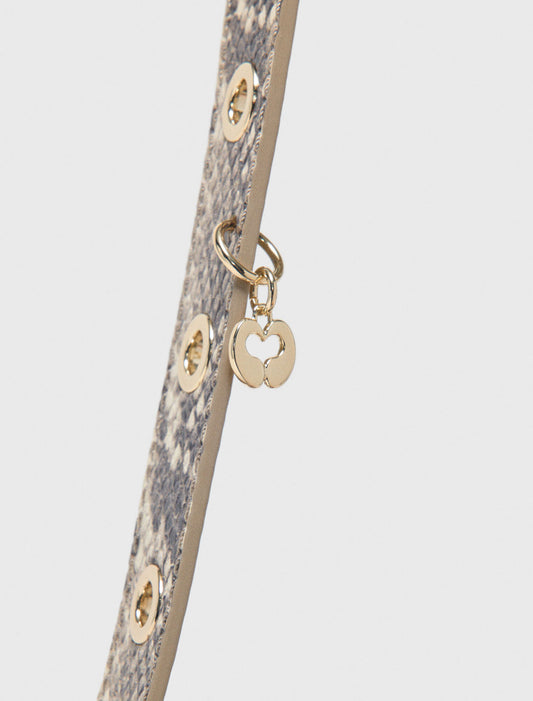 Python-Embossed Miss M Mini Bag Natural Snake Print