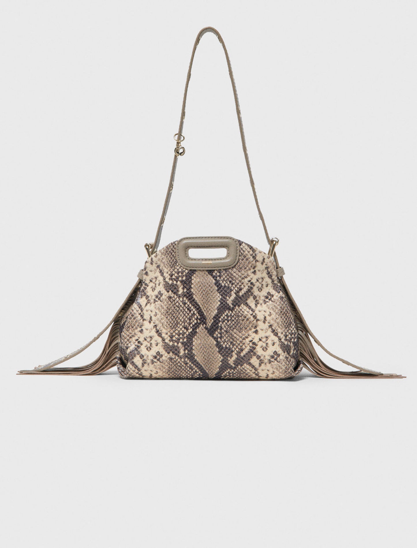 Python-Embossed Miss M Mini Bag Natural Snake Print